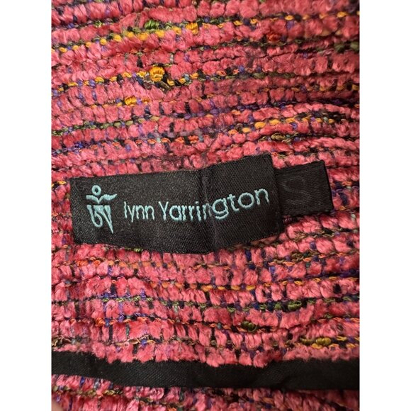 Lynn Yarrington Womens Button Up Woven Knit Blazer Cardigan Sweater Pink Red S - Picture 4 of 6